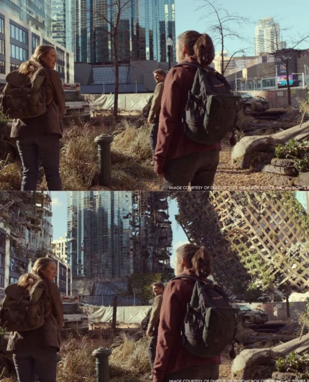 Не напрасный постпродакшн: создатели The Last of Us показали локации сериала до наложения спецэффектов