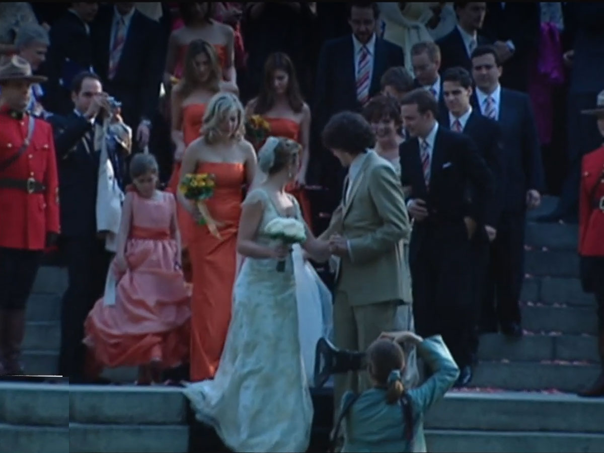 Свадьба Джастина и Софи. Стоп-кадр передачи CBC