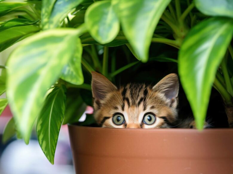 Коты могут слышать звуки комнатных растений