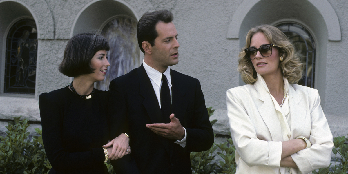 Дана Дилейни, Брюс Уиллис и Сибилл Шепард в сериале «Детективное агентство “Лунный свет”»